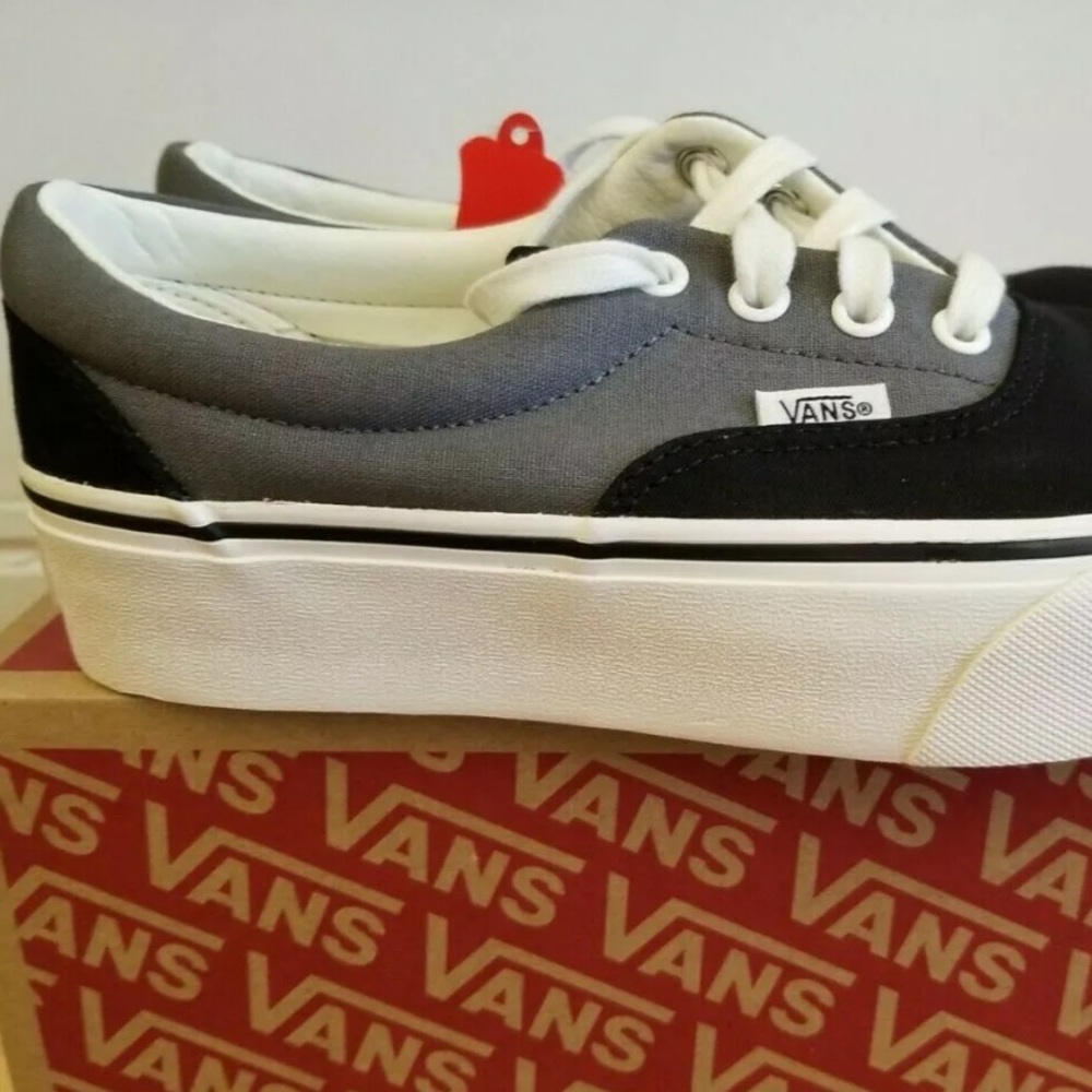 VANS  ERA PLATFORM 2 TONE BLACK/PEWTER SHOES WOMEN - Picture 8 of 16